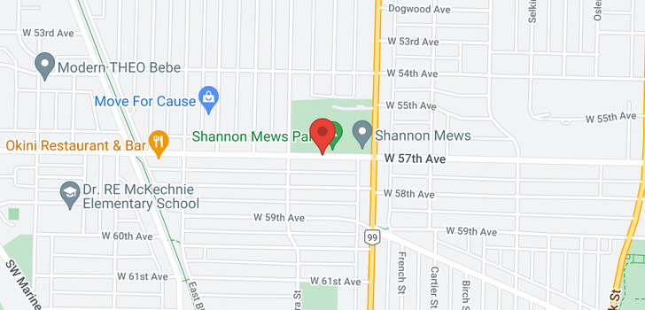 map of 608 1561 W 57TH AVENUE